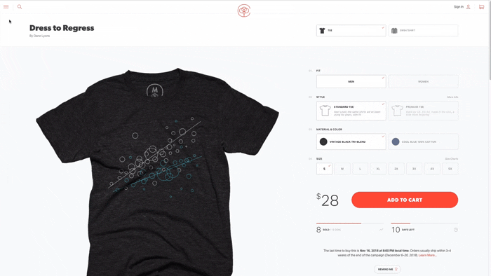  Cotton Bureau uses image sliders to bring hidden information into view on a screen. 